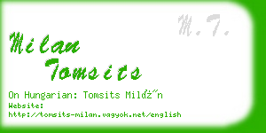 milan tomsits business card
